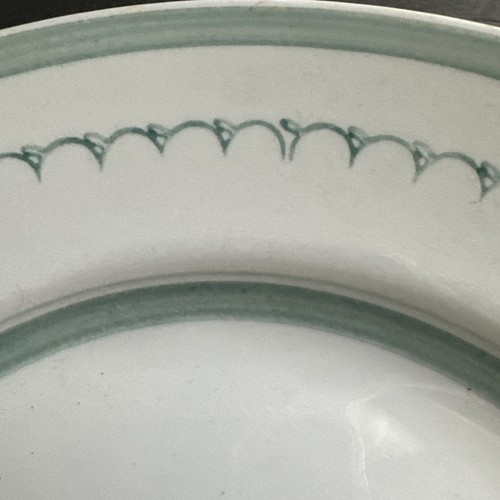 Plato de almuerzo modernista Escandinavia pintado a mano Arabia Finlandia cardo verde - Imagen 4 de 8