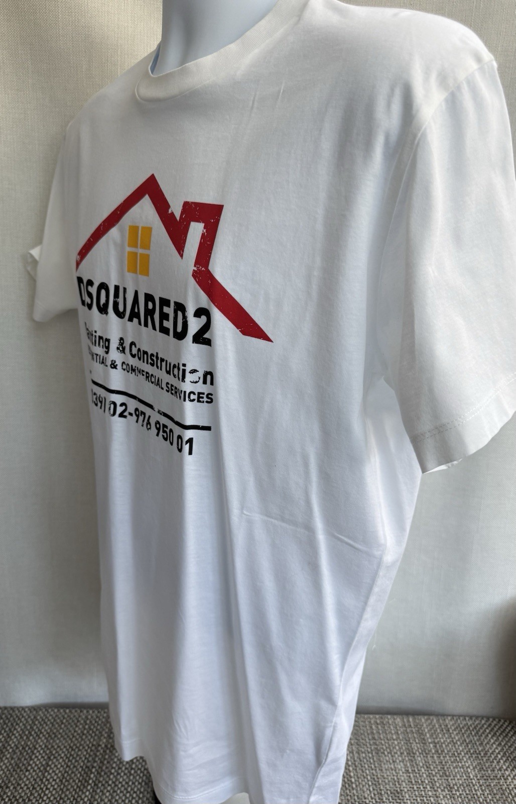 Dsquared2 White Tee With Red Roof & Yellow Window Graphic image 3