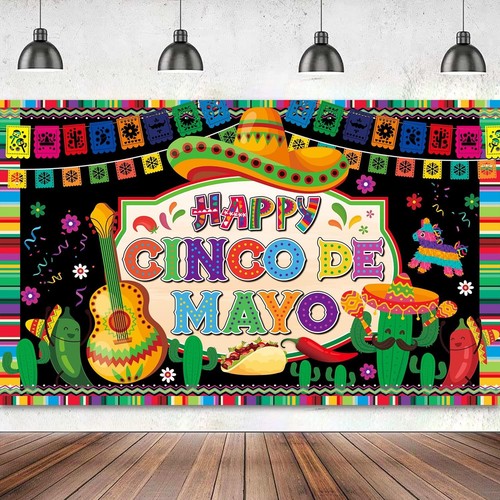 Large 71" X 43" Cinco De Mayo Backdrop, Cinco De Mayo Party decorations