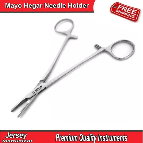 Dental Needle Holder Forceps Surgical Suture Mathieu Ligature Serrated Tip Plier - Picture 4 of 9