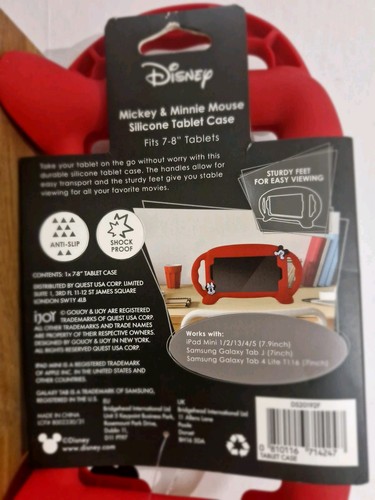 NEW Original Disney Mickey & Minnie Mouse Silicone 7" - 8" Tablet Case - Bild 7 von 7