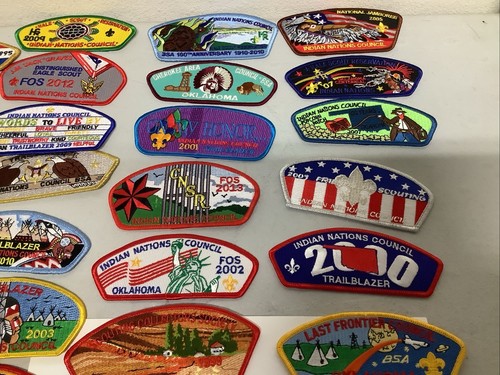 Large Lot Of Oklahoma Boy Scout Council Shoulder Strips - Picture 3 of 11