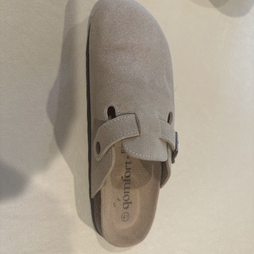 Qomfort Genuine Suede Beige Boston Clog Slip On Size 10 /41 Birk Like - Picture 7 of 8