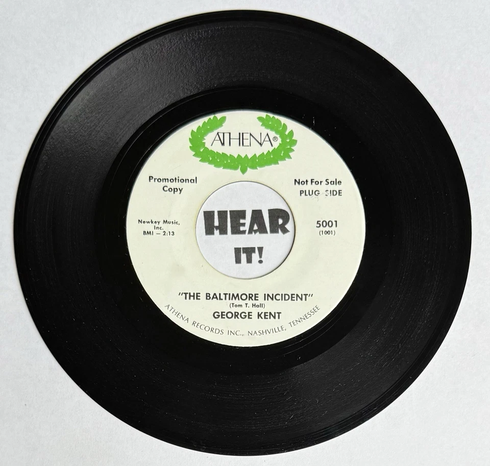 Hot Murder Country Bopper 45 GEORGE KENT Baltimore Incident ATHENA promo rare - Image 4 of 4
