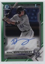 2021 Bowman Draft Chrome Pick Green Refractor /99 Benny Montgomery #CDA-BM Auto