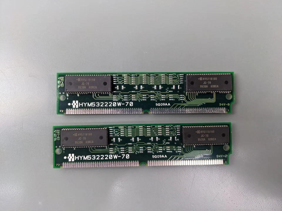 (2) Hynix 8MB FPM SIMMs, 72-pin RAM Memory Sticks (16MB Total) HYM532220W-70 - Image 3 of 3