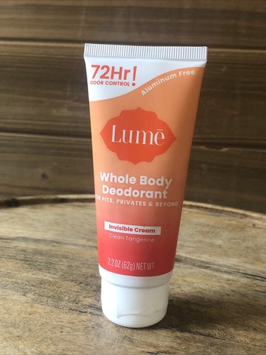 Lume Ganzkörper-Deodorant unsichtbare Creme 2,2 Unzen saubere Mandarine