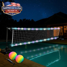 Adjustable Pool Volleyball Net Set with Weigh...