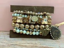 Stunning Stackable Beaded Bracelet With Butterfly Charm.