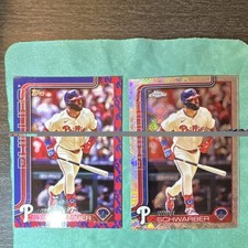 2024 Topps Chrome logofractor/Kyle Schwarber Phillies Team  border 2 Card Lot
