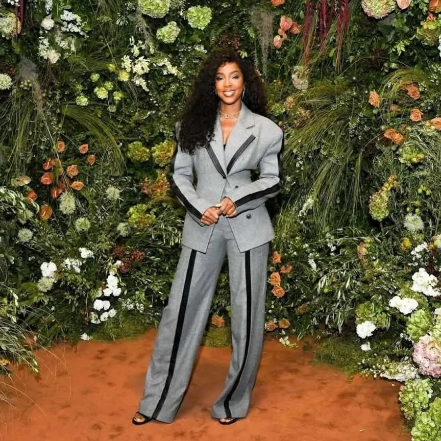 Gray Women's Suits Wedding Party Prom Formal Business Office Wear Coats Pants - Image 3 of 4