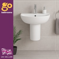 Sink Basin & Semi Pedestal One Tap Hole White Ceramic Bathroom Hand Wash Basin