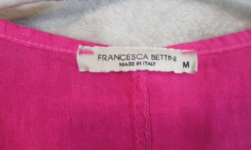 Francesca Bettini Pink Shift Dress Womens Size M Sleeveless 100% Linen Italy - Picture 7 of 8