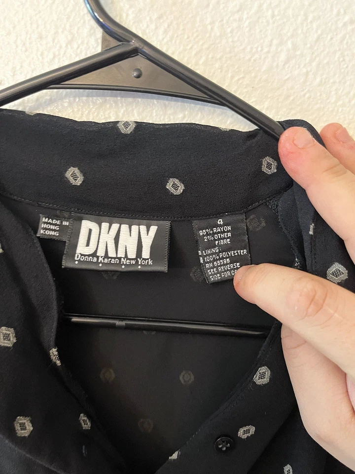 Women’s Dkny Black Dress Size 4 Rayon Blend - Image 3 of 4