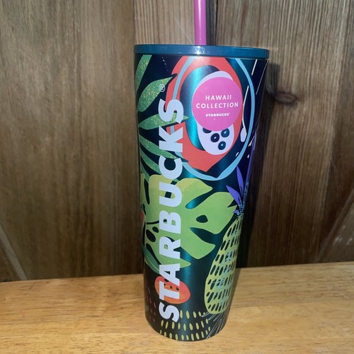Starbucks Hawaii Collection Palm Leaf Tropical Stainless Steel Tumbler 24oz SKU