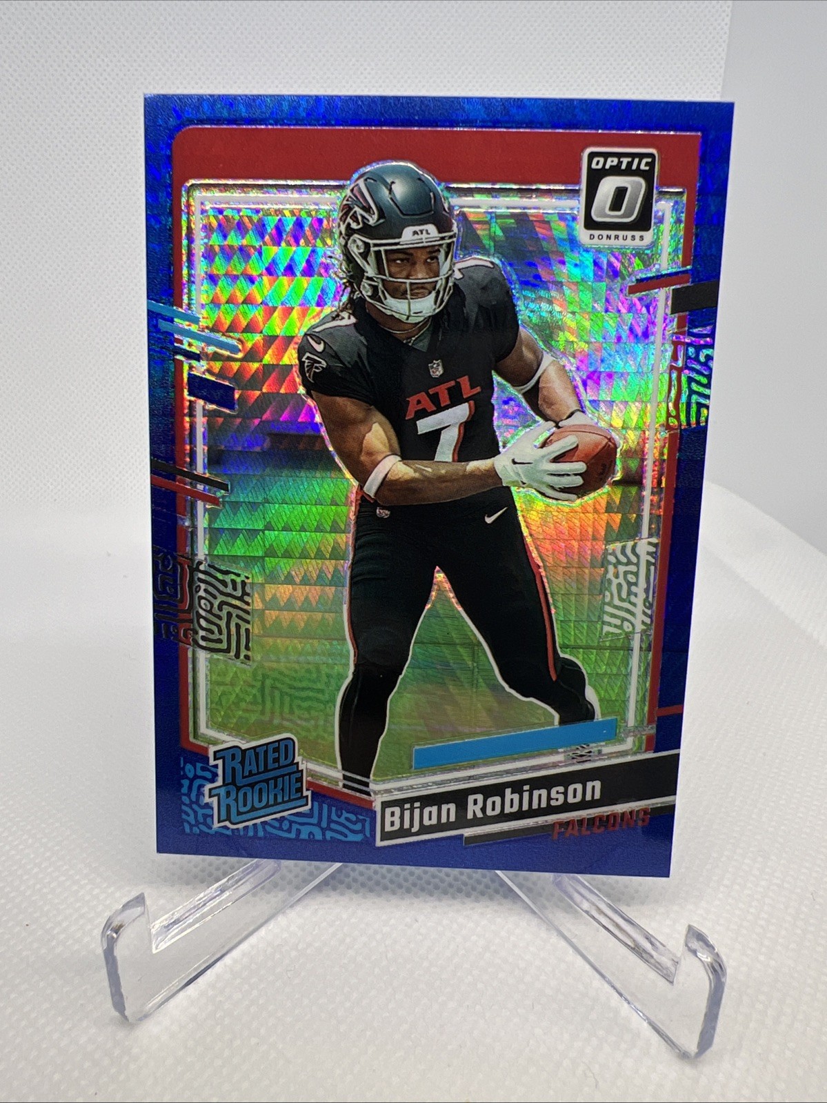 2023 Optic BIJAN ROBINSON #206 ROOKIE CARD Blue Hyper Prizm ATLANTA FALCONS 🔥