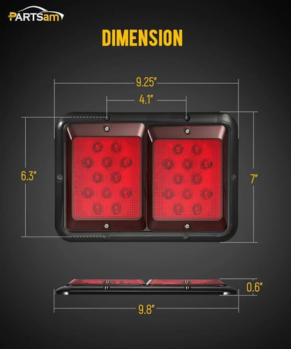 2x Doppel Wohnmobil Anhänger Camper Rückleuchten 24-2835 LED horizontal vertikal rot rot - Bild 7 von 7