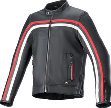 Alpinestars Dyno Mens Leather Motorcycle Jacket Black/Red