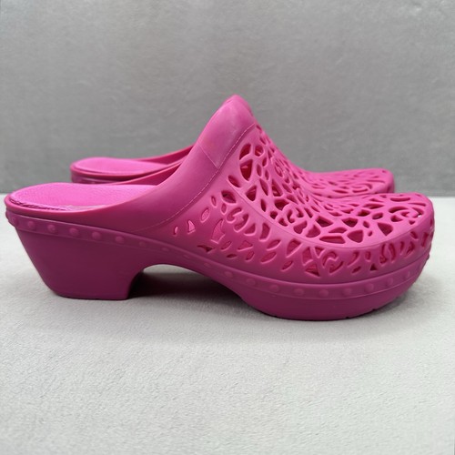 Womens 8.5-9 (EU 39) Dansko Pippa Molded Clog Hot Pink Open Back Laser Cut Mule