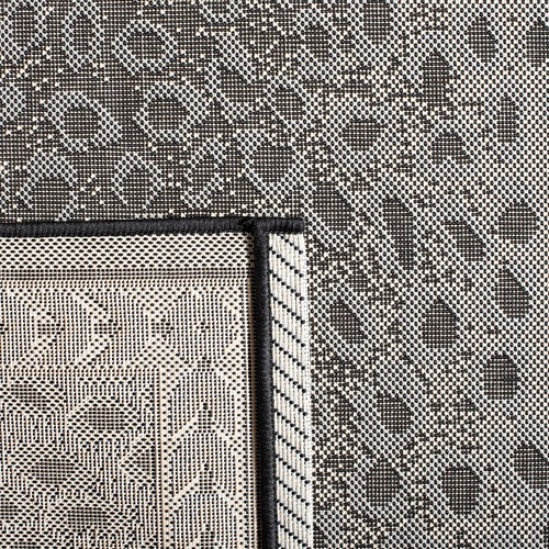 Courtyard Collection Area Rug - 8' x 10', Grey & Black, Leopard Print Design,... - Picture 5 of 6