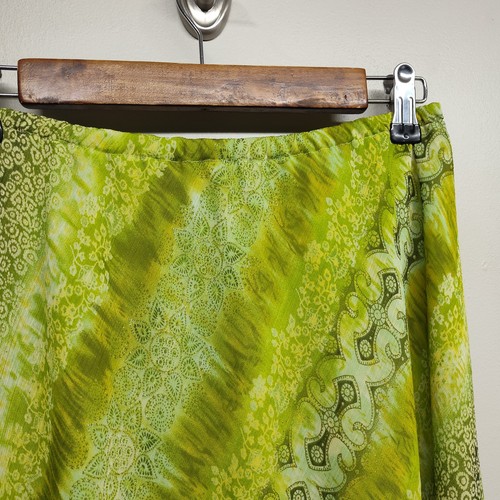 Maxi Falda Mujer Talla 10 Verde Dorado Cintura Elástica Forrada Retro Hada Femenina - Imagen 2 de 9