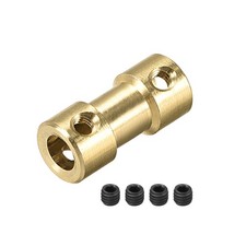5mm to 5mm Bore Rigid Coupling, 20mm Length 9mm Dia. Copper Brass Tone 2Pcs