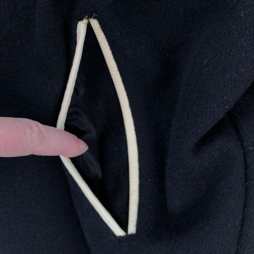 VTG Guess Club Varsity Wool Leather Jacket L Black Ivory Crest Patch Embroidered - Picture 7 of 19