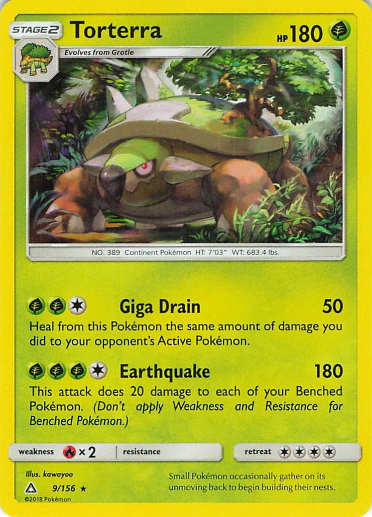 Torterra 9/156 Holo Rare Ultra Prism Pokemon Lightly Played