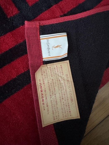 Yves Saint Laurent Bath Towel Red Logo 120✕60cm YSL Vintage Authentic Unused - Picture 3 of 3