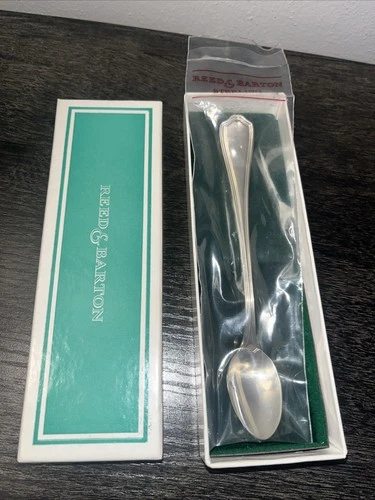 Vintage Reed & Barton Hepplewhite Sterling Silver Infant Spoon Sealed With Box