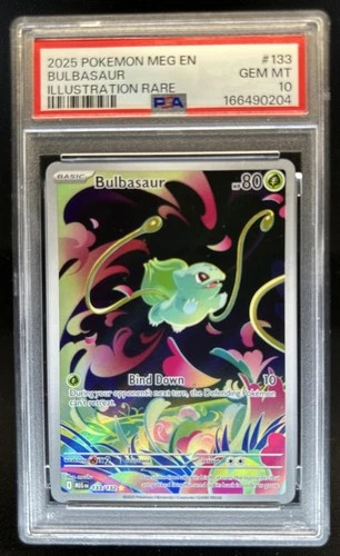 2025 Pokemon Mega Evolution Bulbasaur Illustration Rare #133/132 PSA 10 GEM MINT