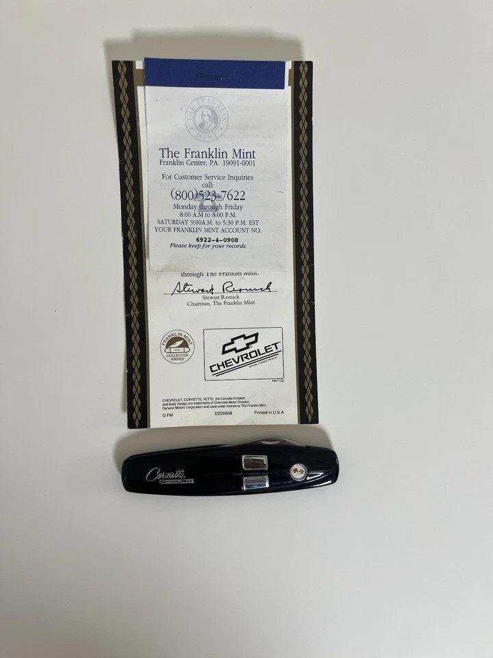 Franklin Mint 1963 Sting Ray Corvette Collector Knife - Image 4 of 4
