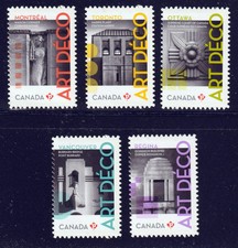 Canada - 2472i-2476i - Architecture Art Deco - Die Cut to Shape - 2011