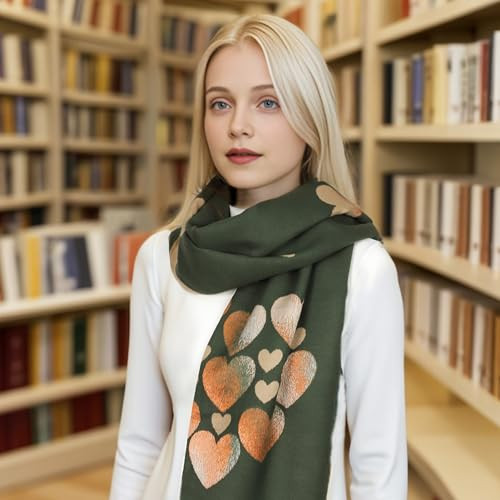 Schal für Damen Herbst Winter Tuch Halstuch lang Damen Schals warm weich grün - Bild 2 von 6