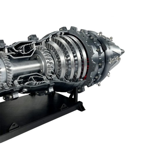 3D Druck Turbine GE J79 Modell Schreibtisch Schule Mechanik Drehbar LED 55cm - Picture 4 of 6