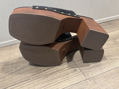 The Drop Black Millie Platform Open Square Toe Mule Women’s Sz 10 - Picture 6 of 11