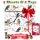 Birds Christmas Wrap & Tags - Birds & Berries - Sale For Our Animal Charity