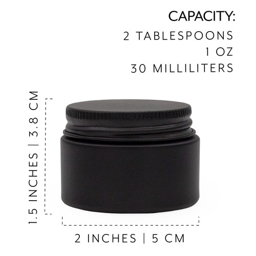 1oz Glass Balm Jars (24-Pack, Black); 30-Milliliter Little Cosmetic Jars with... - Picture 6 of 9