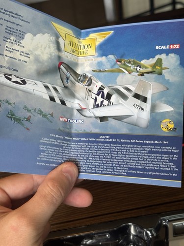 Corgi US37101 P-51B Mustang “Missouri Mauler” Willard “Millie” Millaken 1944 - Picture 13 of 14