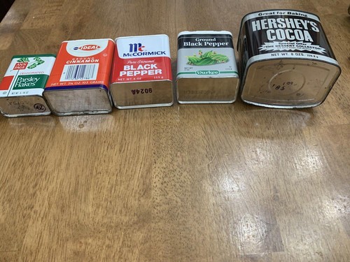 9 Vtg Spice Tin Cans, Ideal, Durkee, Hershey, McCormick, Ann Page, 70's-80's - Picture 8 of 9