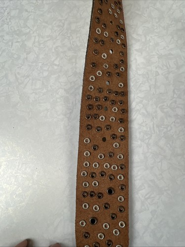 BERND GOTZ Unisex Studded Belt Cream Leather Studded 85-105 Cm. W 4 Cm - Picture 7 of 9