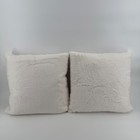 Threshold Set Of 2 Cream Faux Fur Toss Pillow 18x18 Removable Cover NEW