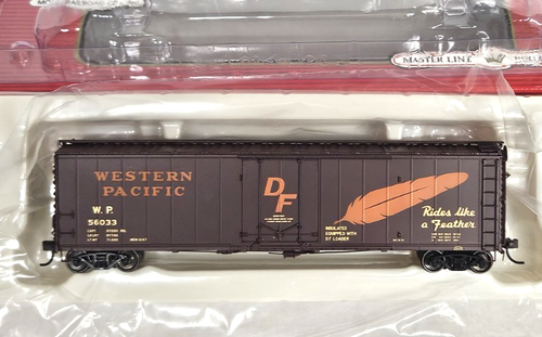 HO Atlas Master Line Western Pacific 50' Plug Door Box Car WP 56033 Feather NIOB - Picture 2 of 7