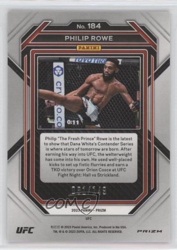 2023 Panini Prizm UFC Purple Prizm /149 Philip Rowe #184 Rookie RC - Picture 2 of 3