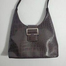 Nine West Small Brown Faux Leather Crocodile Print Purse Y2K READ