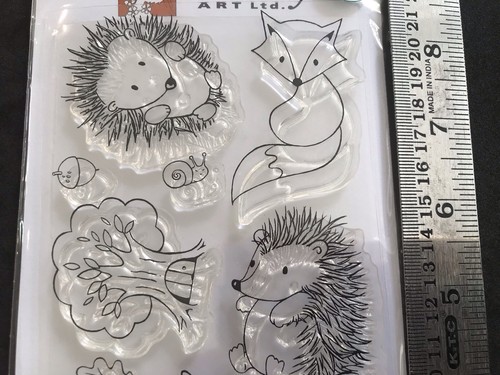 Animals hedgehog fox owl squirrel snail Forest Friends Hobby Art clear stamp set - Picture 3 of 6