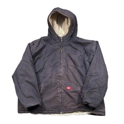 Dickies Duck Canvas High Pile Fleece Sherpa Lined Hooded Zipper Jacket 5XL