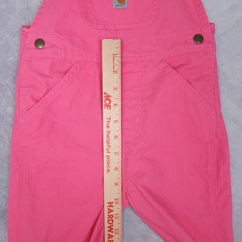Carhartt Overalls Girls 4T Pink Canvas Bib Pants Adjustable Heart Hardware - Picture 16 of 23