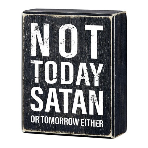 Box Signs Faithworks Black and White Wooden Box Sign for Home or Office, 4 x ... - Picture 2 of 4