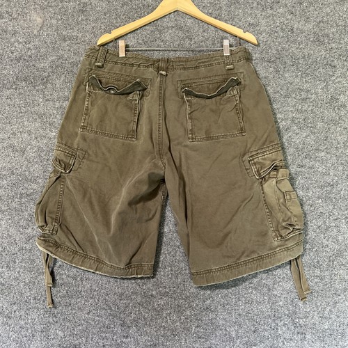 No Boundaries Shorts Mens 36 Green Khaki Cargo Outdoors Utility Multiple Pockets - Picture 14 of 18